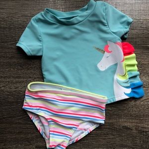 🚫SOLD🚫 Baby Girl Carter’s Unicorn Swimsuit in 9M